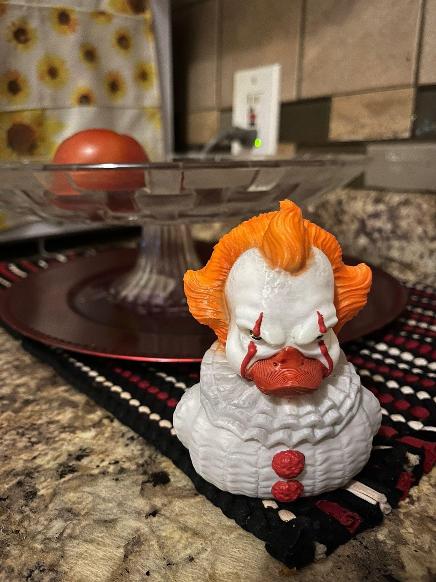 Hand Painted 3D Printed Rubber Duck Spooky Halloween Collectible and Jeep Decoration