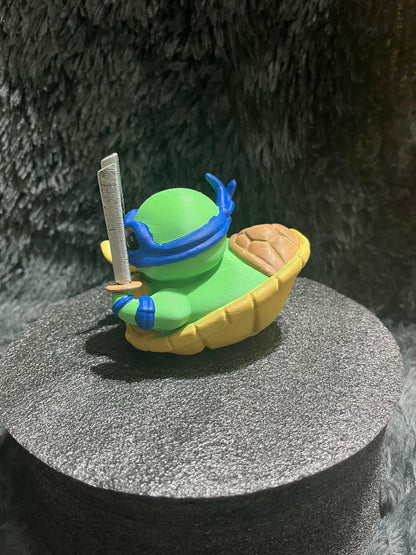 Cute Teenage Fighting Turtle Duck Hand Painted 3D Printed Pla Acrylic Water Proof