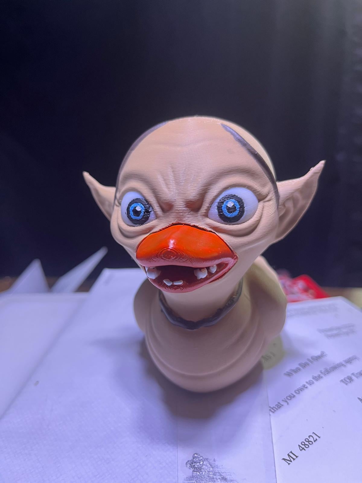 Hand-Painted Precious Rubber Duck - 3D Printed Fantasy Collectible for Fans