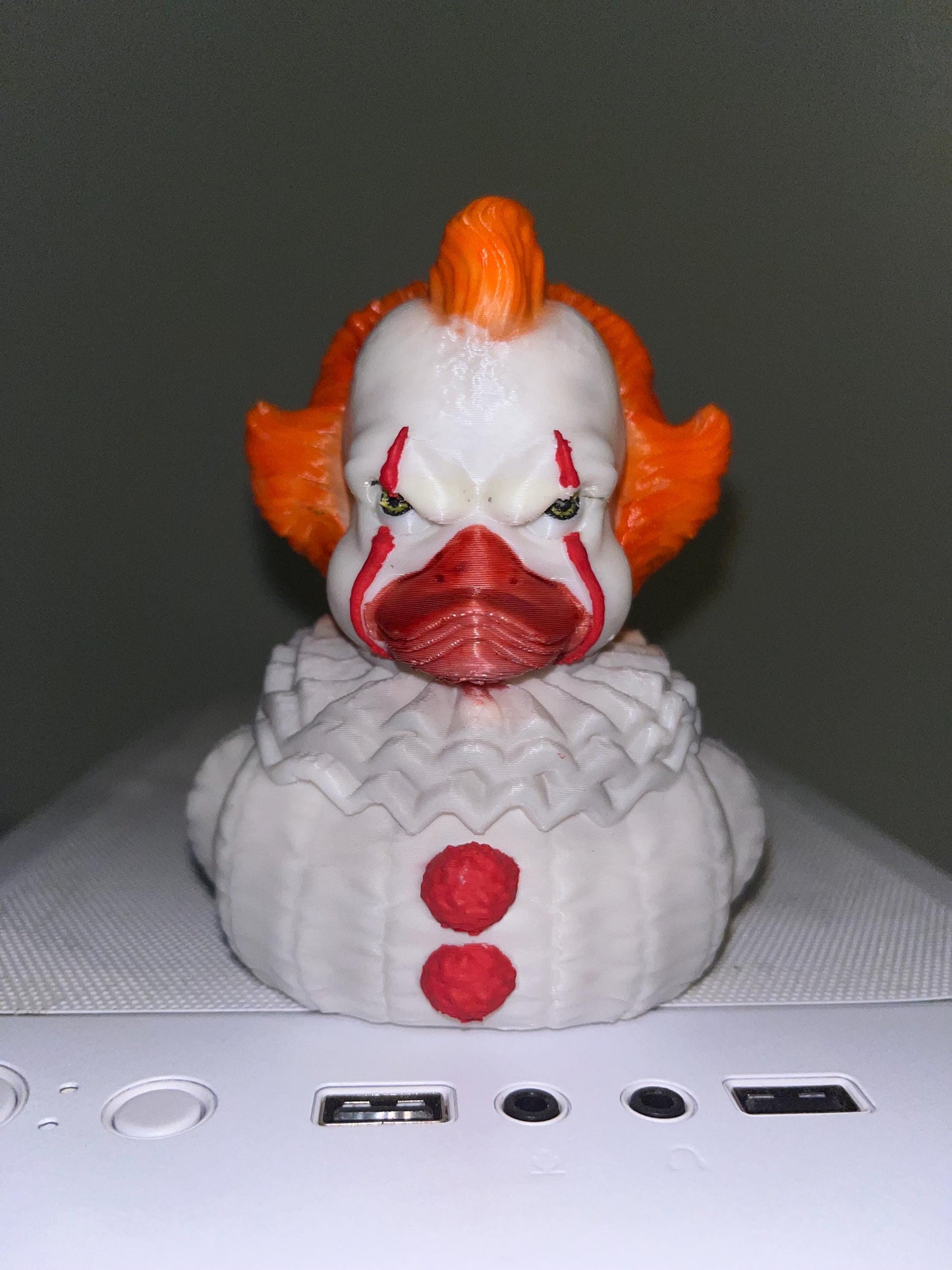 Hand Painted 3D Printed Rubber Duck Spooky Halloween Collectible and Jeep Decoration