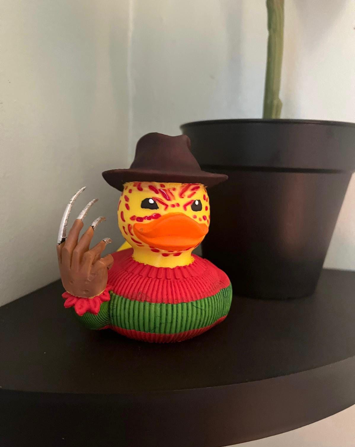 Horror-Themed 3D Printed Nightmare Duck with Clawed Glove - Collectible