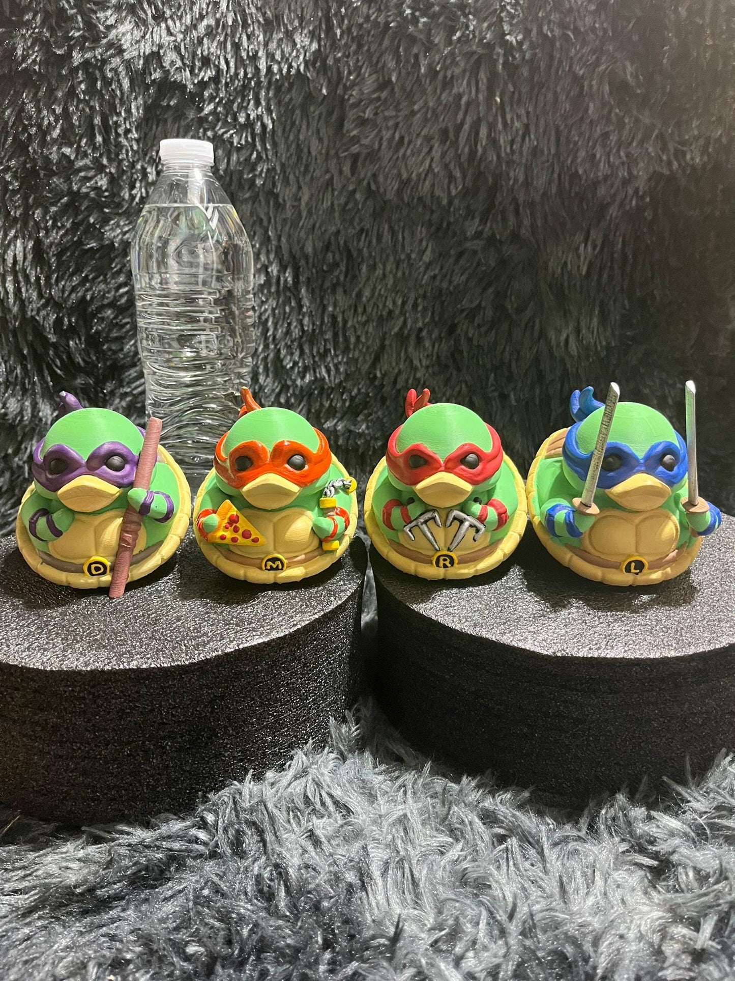 Cute Teenage Fighting Turtle Duck Hand Painted 3D Printed Pla Acrylic Water Proof