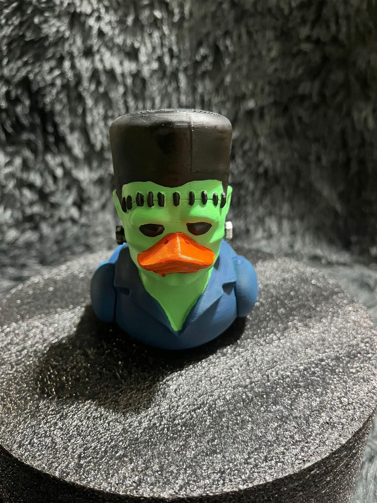 Hand-Painted Frankenstein 3D Printed Rubber Duck - Adorable Halloween Collectible and Jeep Decor