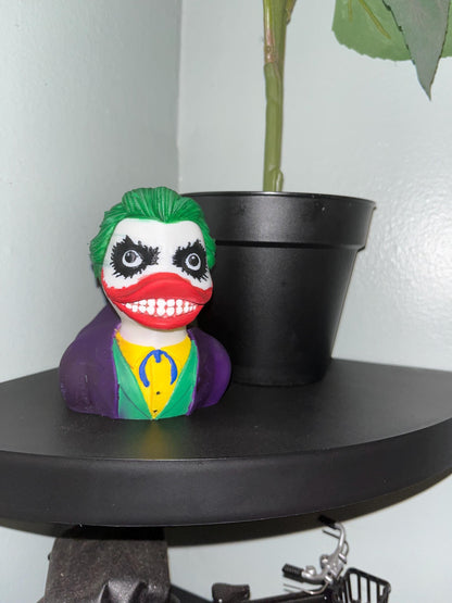 Hand-Painted Clown 3D Printed Duck - Unique Villain Collectible in Multiple Sizes