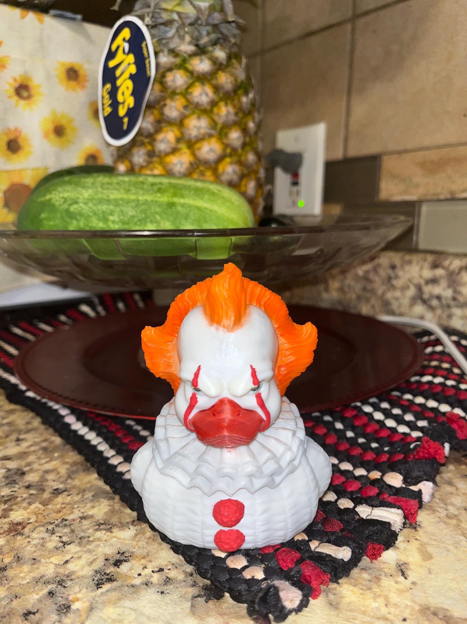 Hand Painted 3D Printed Rubber Duck Spooky Halloween Collectible and Jeep Decoration