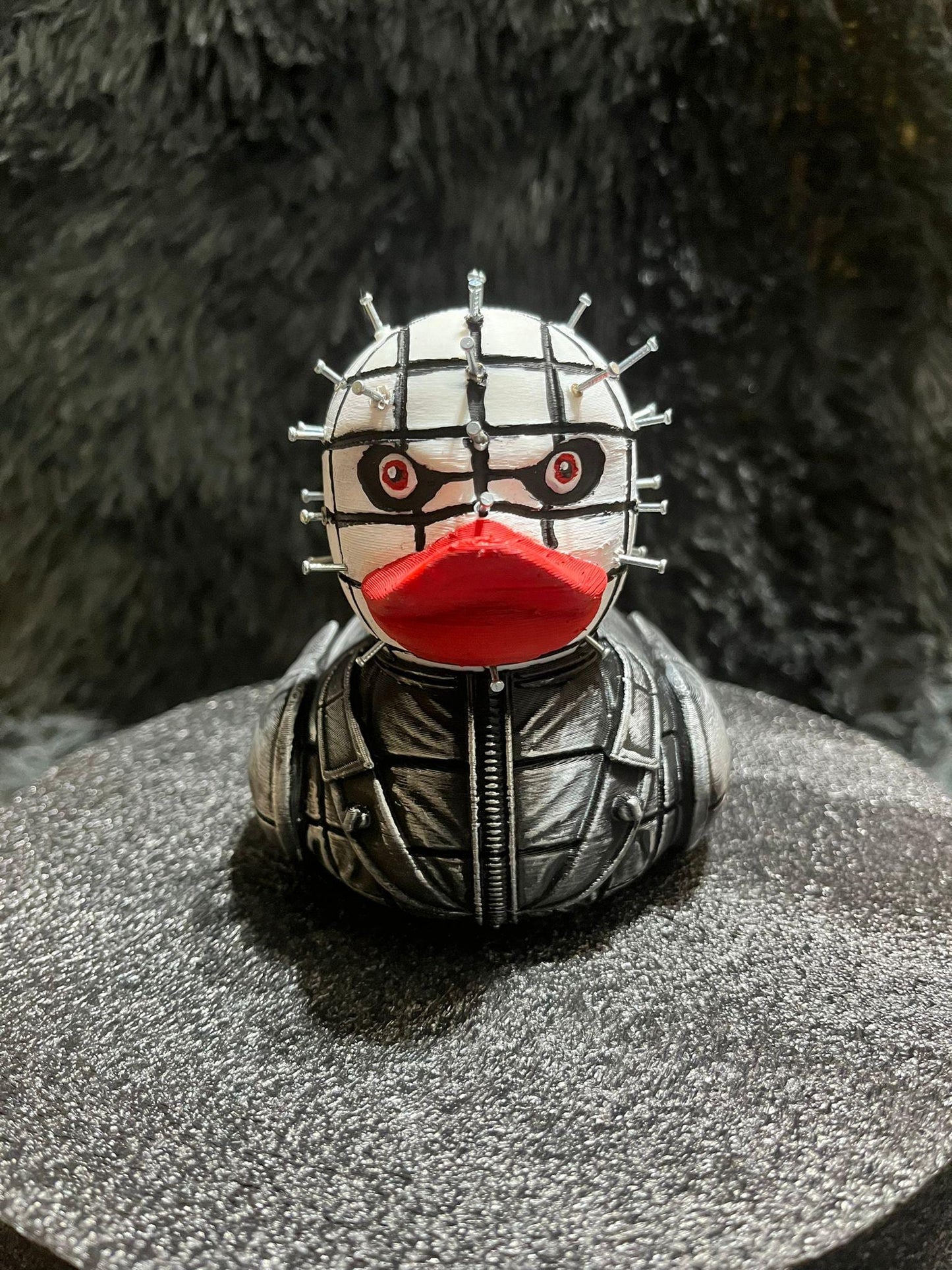 Horror-Inspired 3D printed Duck with Iconic Spiked Head Design - Collectible Toy