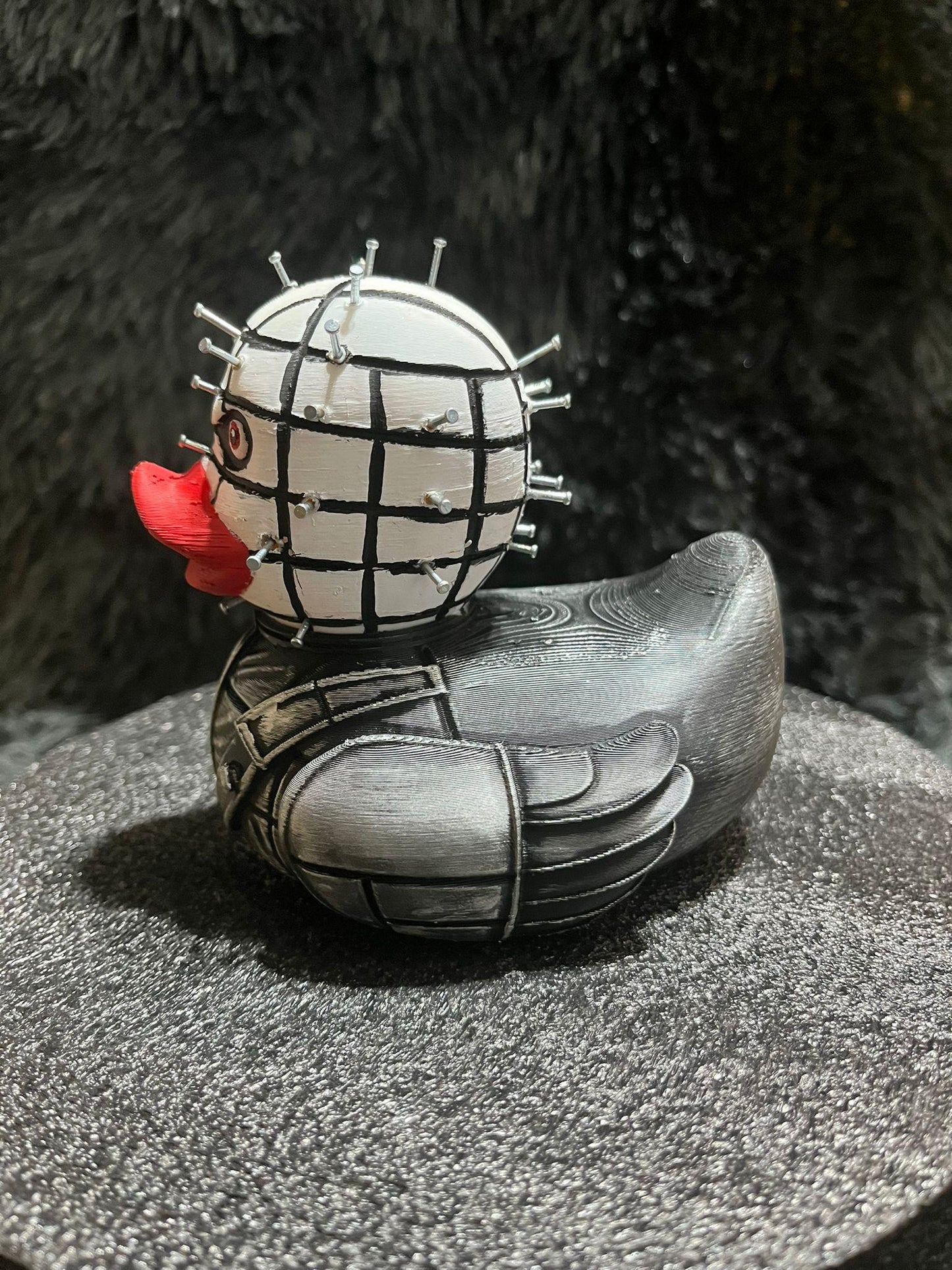 Horror-Inspired 3D printed Duck with Iconic Spiked Head Design - Collectible Toy