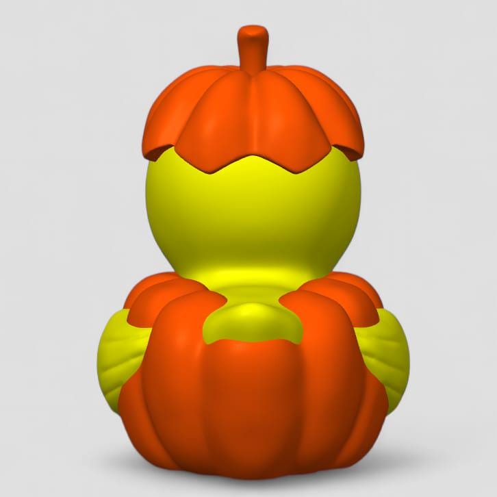 Halloween Pumpkin Duck 3D Printed Figurine - Spooky Autumn Decor - Unique Halloween Gift