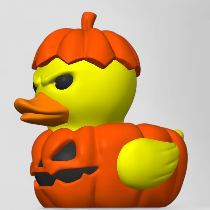 Halloween Pumpkin Duck 3D Printed Figurine - Spooky Autumn Decor - Unique Halloween Gift