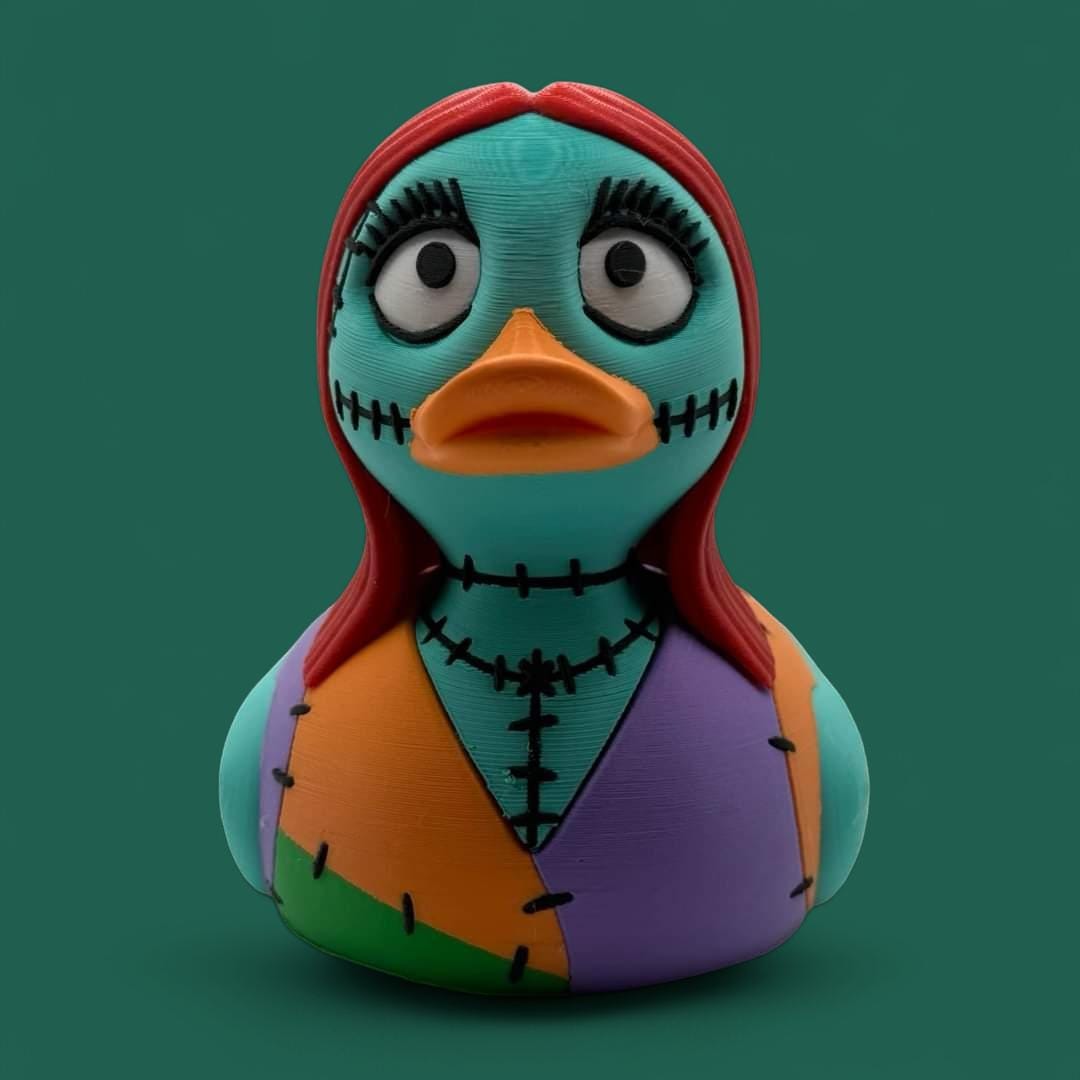 Patchwork Doll Duck | 3D Printed Collectible Duck Inspired by Halloween Character | Stitched Doll Duck Figurine