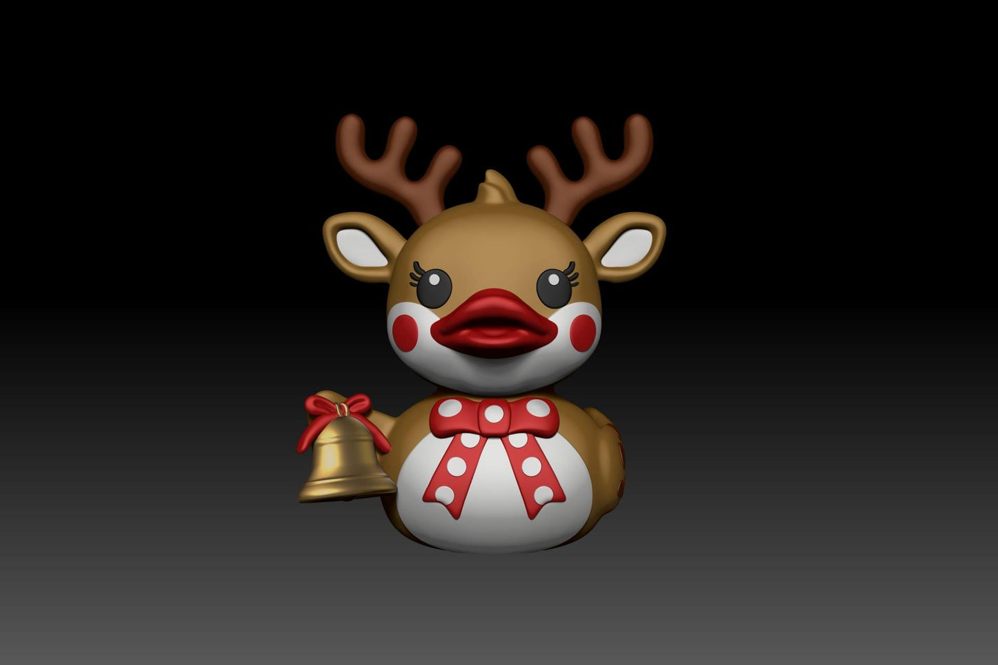 Festive Reindeer Duck - Unique Christmas Decor & Gift - Holiday Duck Collectible